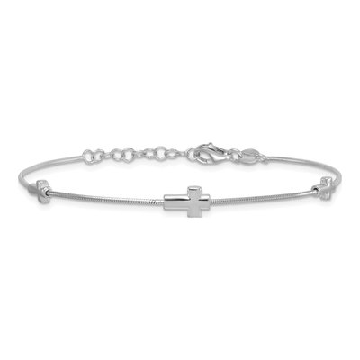 Sterling Silver Three Cross Bracelet – view 4
