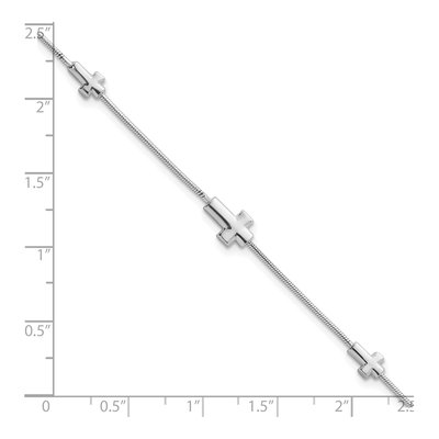 Sterling Silver Three Cross Bracelet – view 6