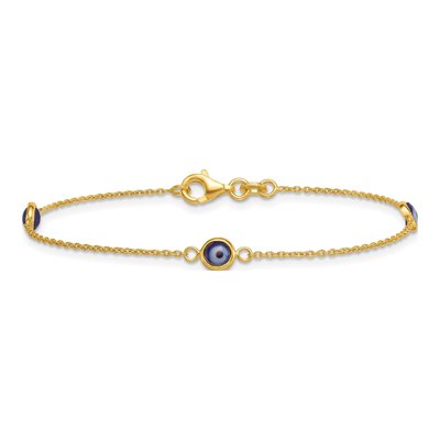 Gold-Plated Sterling Silver Evil Eye Bracelet – view 4