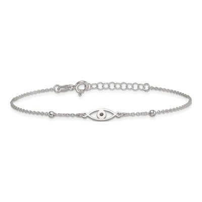 Sterling Silver Evil Eye Beaded Bracelet – view 4