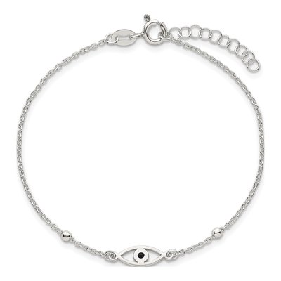 Sterling Silver Evil Eye Beaded Bracelet – view 5