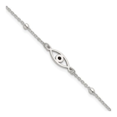 Sterling Silver Evil Eye Beaded Bracelet