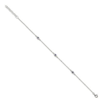 Sterling Silver CZ Evil Eye Bracelet – view 3