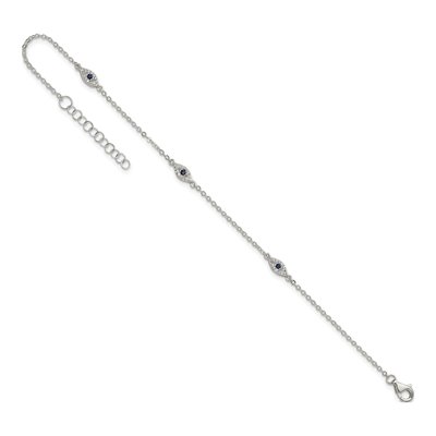 Sterling Silver CZ Evil Eye Bracelet – view 6