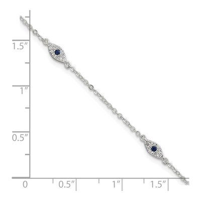 Sterling Silver CZ Evil Eye Bracelet – view 7