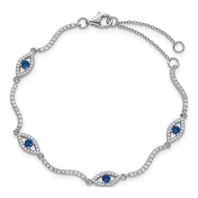 Sterling Silver CZ Evil Eye Bracelet – view 5