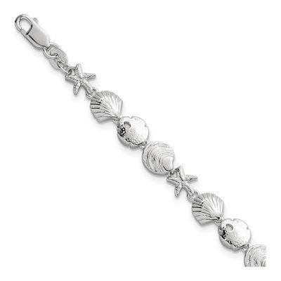Sterling Silver Starfish Sea Shell Bracelet