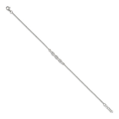 Sterling Silver CZ Pave Cable Bracelet – view 3