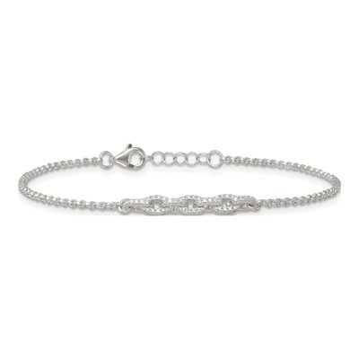 Sterling Silver CZ Pave Cable Bracelet – view 4