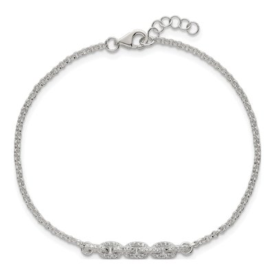 Sterling Silver CZ Pave Cable Bracelet – view 5