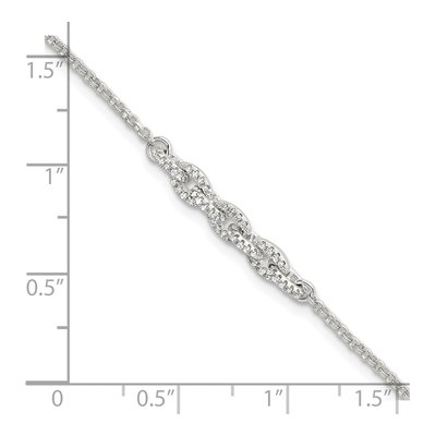 Sterling Silver CZ Pave Cable Bracelet – view 6