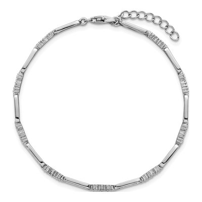 Sterling Silver CZ Paperclip Link Bracelet – view 5