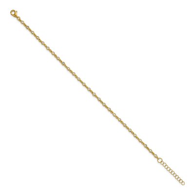Gold-Plated Sterling Silver CZ Station Bracelet – view 3