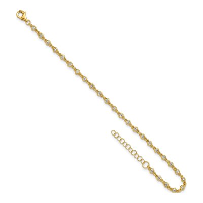 Gold-Plated Sterling Silver CZ Station Bracelet – view 6