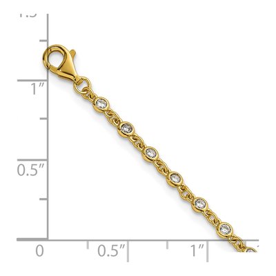 Gold-Plated Sterling Silver CZ Station Bracelet – view 7