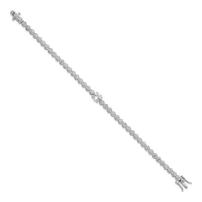 Sterling Silver CZ Fancy Round Bracelet – view 3