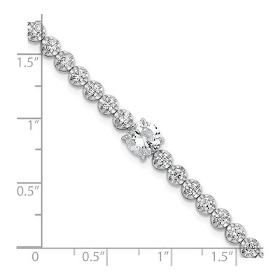 Sterling Silver CZ Fancy Round Bracelet – view 6