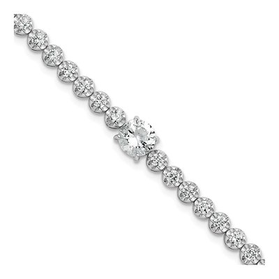 Sterling Silver CZ Fancy Round Bracelet