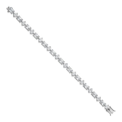 Sterling Silver CZ Princess-Cut Bracelet – view 3