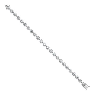 Sterling Silver CZ Hexagon Bracelet – view 3