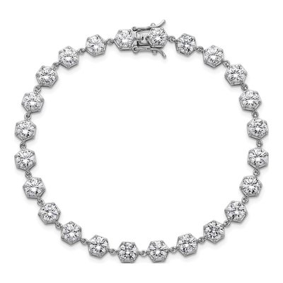 Sterling Silver CZ Hexagon Bracelet – view 5