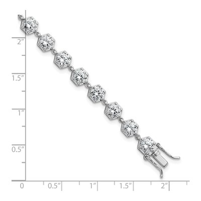 Sterling Silver CZ Hexagon Bracelet – view 6