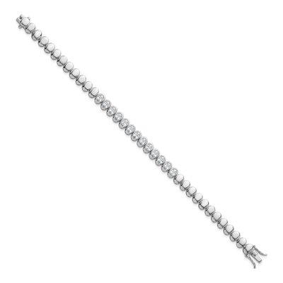 Sterling Silver CZ Bezel Bracelet – view 3
