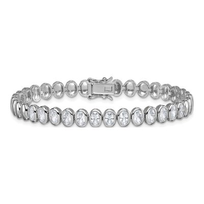 Sterling Silver CZ Bezel Bracelet – view 4