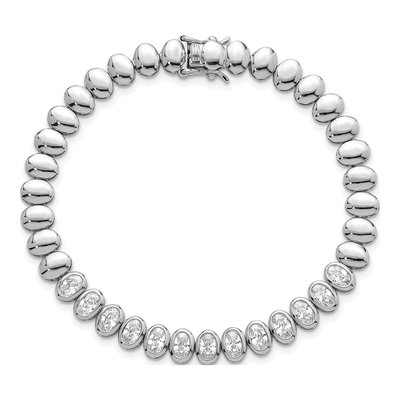 Sterling Silver CZ Bezel Bracelet – view 5