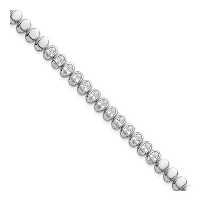 Sterling Silver CZ Bezel Bracelet