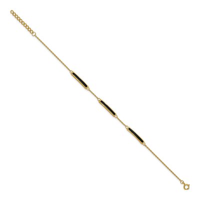 Gold-Plated Sterling Silver Black Enamel Bar Bracelet – view 3