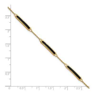 Gold-Plated Sterling Silver Black Enamel Bar Bracelet – view 6