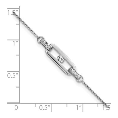 Sterling Silver CZ Oval Link Bracelet – view 6