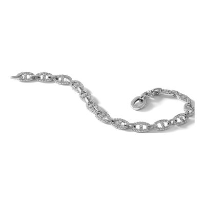 Sterling Silver CZ Anchor Link Bracelet – view 7