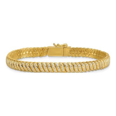 Gold-Plated Sterling Silver CZ S-Link Bracelet – view 4