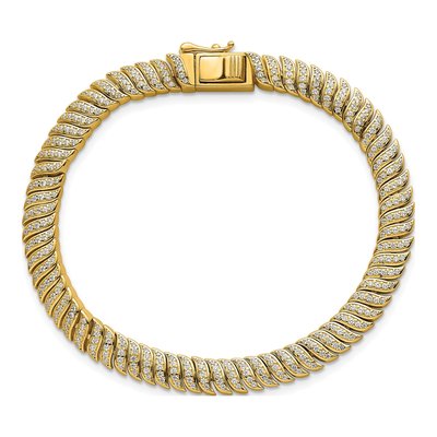Gold-Plated Sterling Silver CZ S-Link Bracelet – view 5