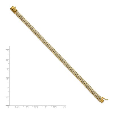 Gold-Plated Sterling Silver CZ S-Link Bracelet – view 6
