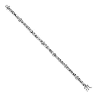 Sterling Silver CZ Byzantine Bracelet – view 3