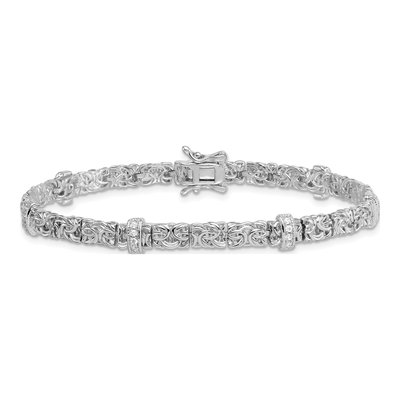 Sterling Silver CZ Byzantine Bracelet – view 4