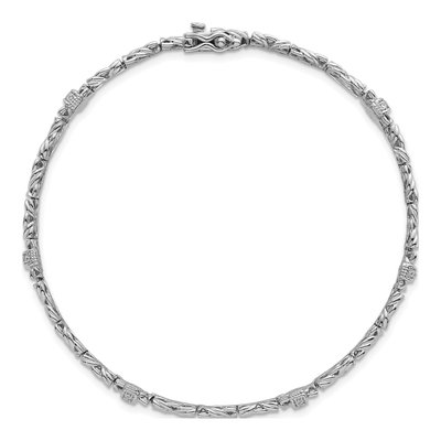 Sterling Silver CZ Byzantine Bracelet – view 5