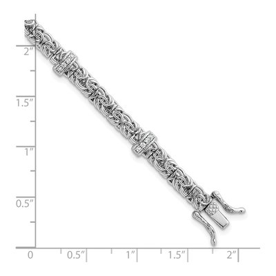 Sterling Silver CZ Byzantine Bracelet – view 6