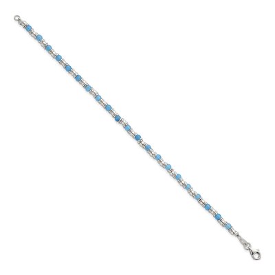 Sterling Silver Agate Beaded Bracelet – view 3
