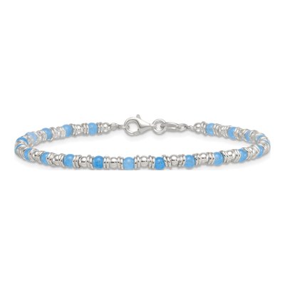 Sterling Silver Agate Beaded Bracelet – view 4