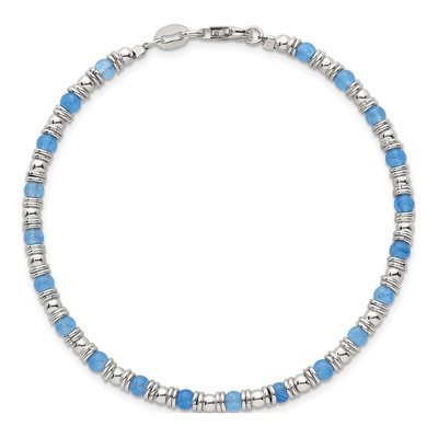 Sterling Silver Agate Beaded Bracelet – view 5