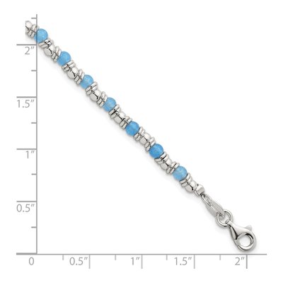 Sterling Silver Agate Beaded Bracelet – view 6