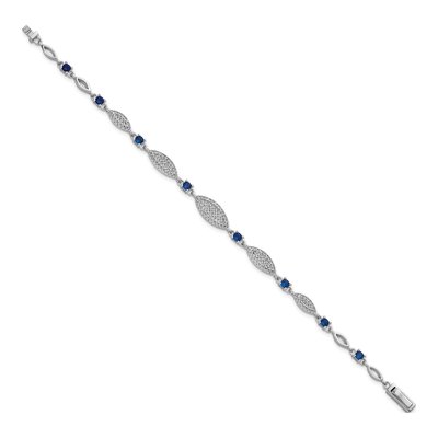 Sterling Silver CZ Link Bracelet – view 3