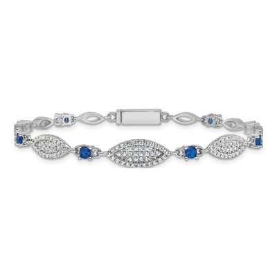 Sterling Silver CZ Link Bracelet – view 4