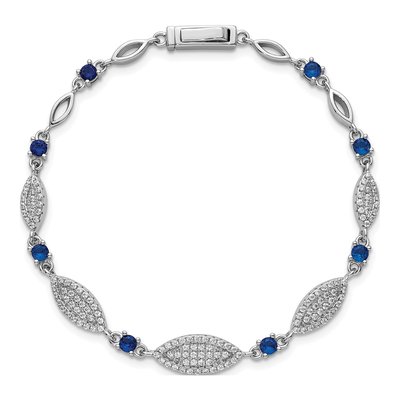 Sterling Silver CZ Link Bracelet – view 5