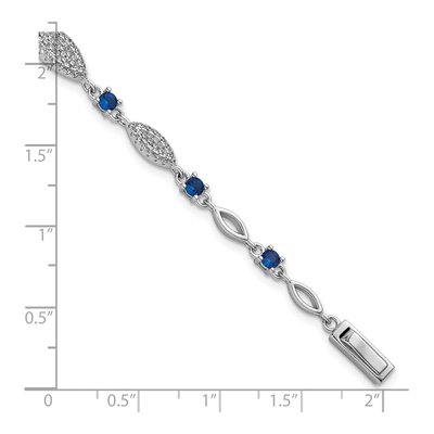 Sterling Silver CZ Link Bracelet – view 6