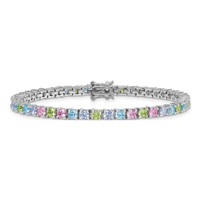 Sterling Silver CZ Pastel Bracelet – view 4